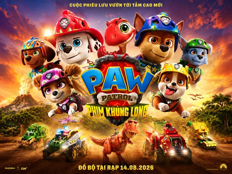 PAW Patrol: Phim Khủng Long là một trong những phim chiếu rạp cho trẻ em mới nhất đáng chú ý trong tháng 8/2026.